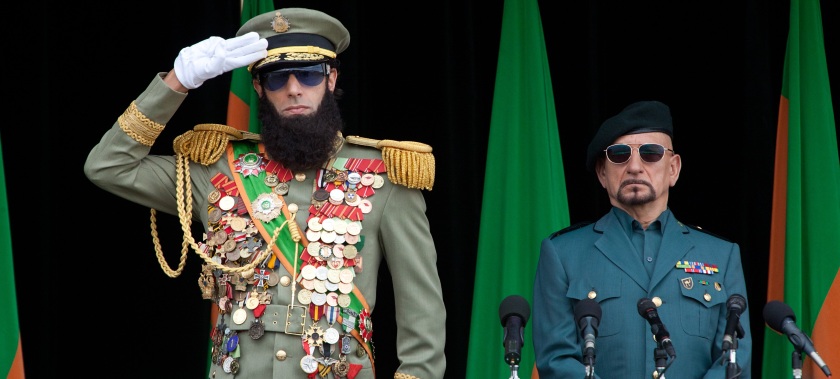 The Dictator: Admiral General Aladeen (Sacha Baron Cohen) and Tamir (Ben Kingsley)